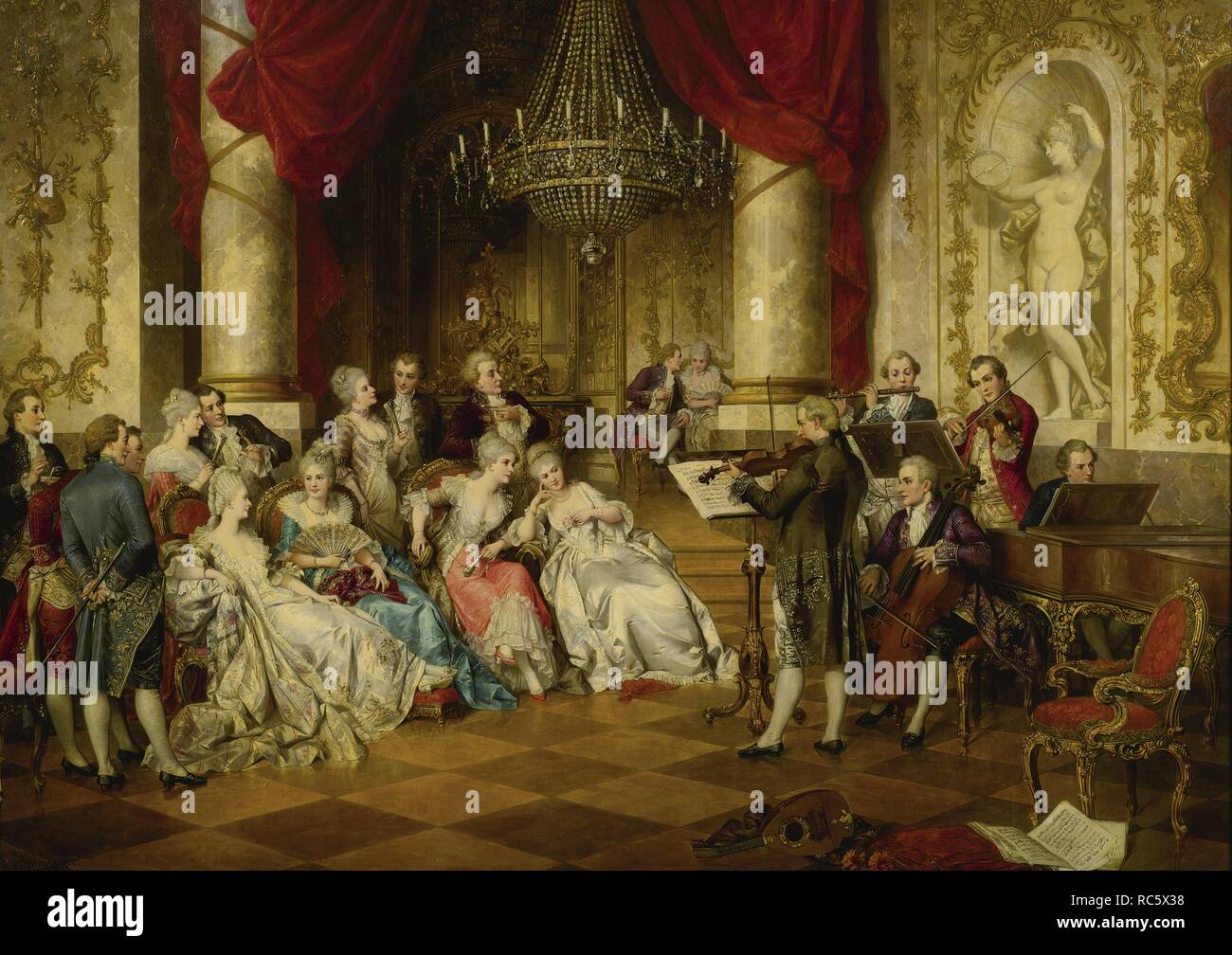 Le récital. Musée : collection privée. Auteur : Schweninger, Carl, le plus jeune. Banque D'Images