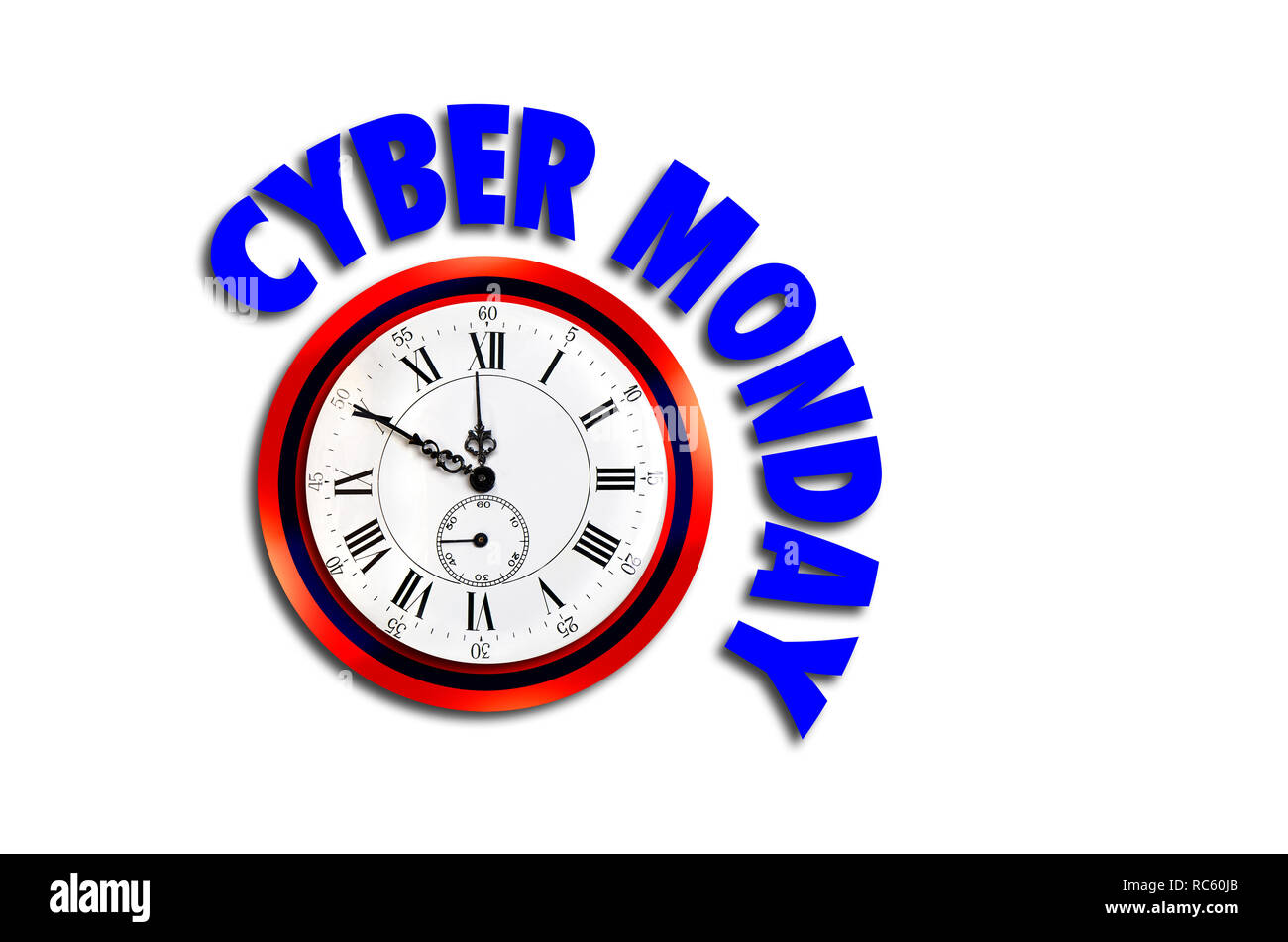 Horloge ancienne avec des mots Cyber Monday, concept de marketing ventes Banque D'Images