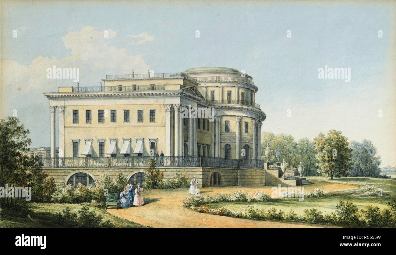 Le Palais Yelagin à Saint-Pétersbourg. Musée : collection privée. Auteur : Chernetsov Nikanor, Grigorievitch. Banque D'Images
