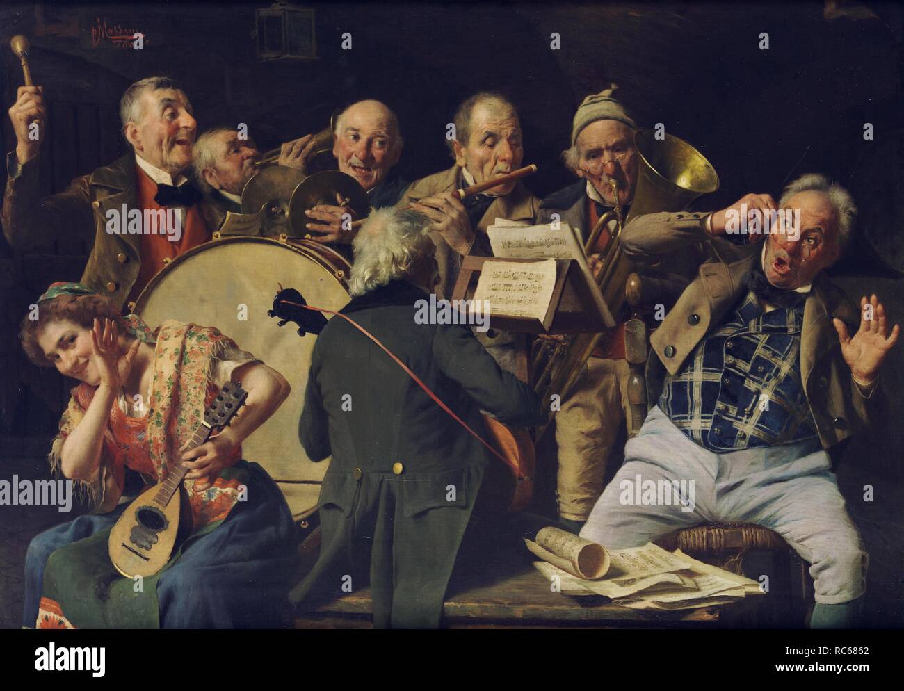 Une répétition de l'orchestre. Musée : collection privée. Auteur : Massani, Pompeo. Banque D'Images