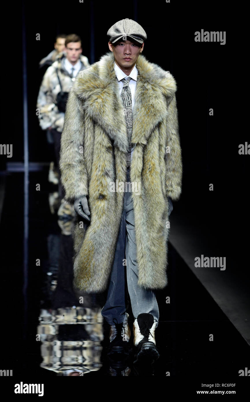 Milano Moda Uomo automne / hiver 2019 2020 Emporio Armani fashion show Banque D'Images