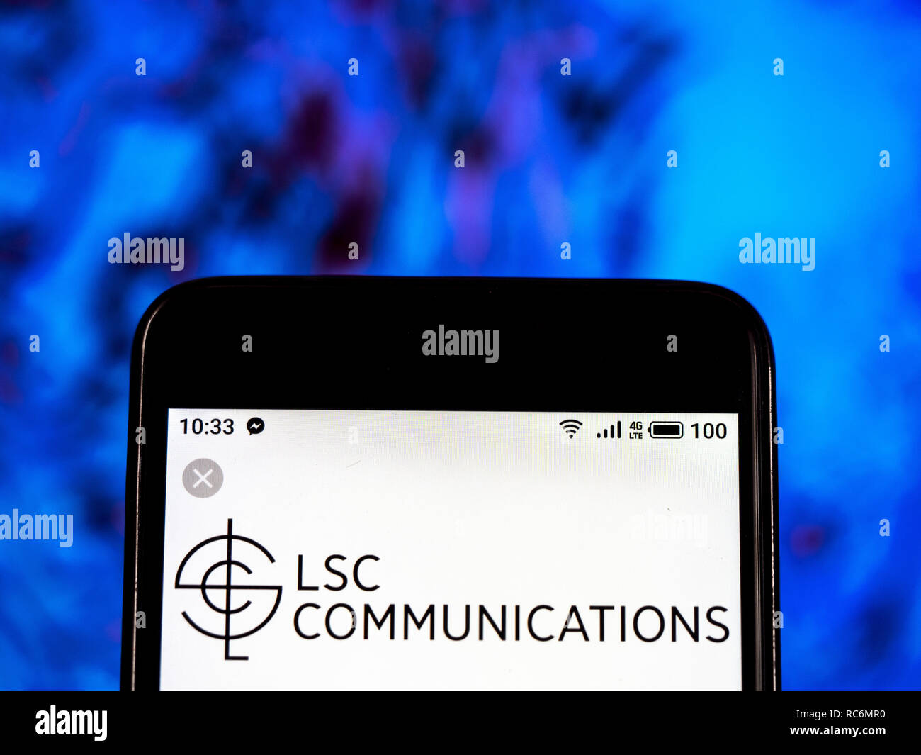 Kiev, Ukraine. 14 Jan, 2019. Logo de l'entreprise Impression Communication LSC vu affichée sur un téléphone intelligent. Crédit : Igor Golovniov SOPA/Images/ZUMA/Alamy Fil Live News Banque D'Images