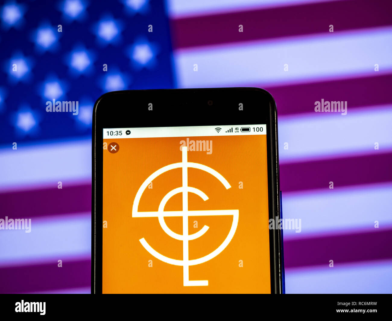 Kiev, Ukraine. 14 Jan, 2019. Logo de l'entreprise Impression Communication LSC vu affichée sur un téléphone intelligent. Crédit : Igor Golovniov SOPA/Images/ZUMA/Alamy Fil Live News Banque D'Images