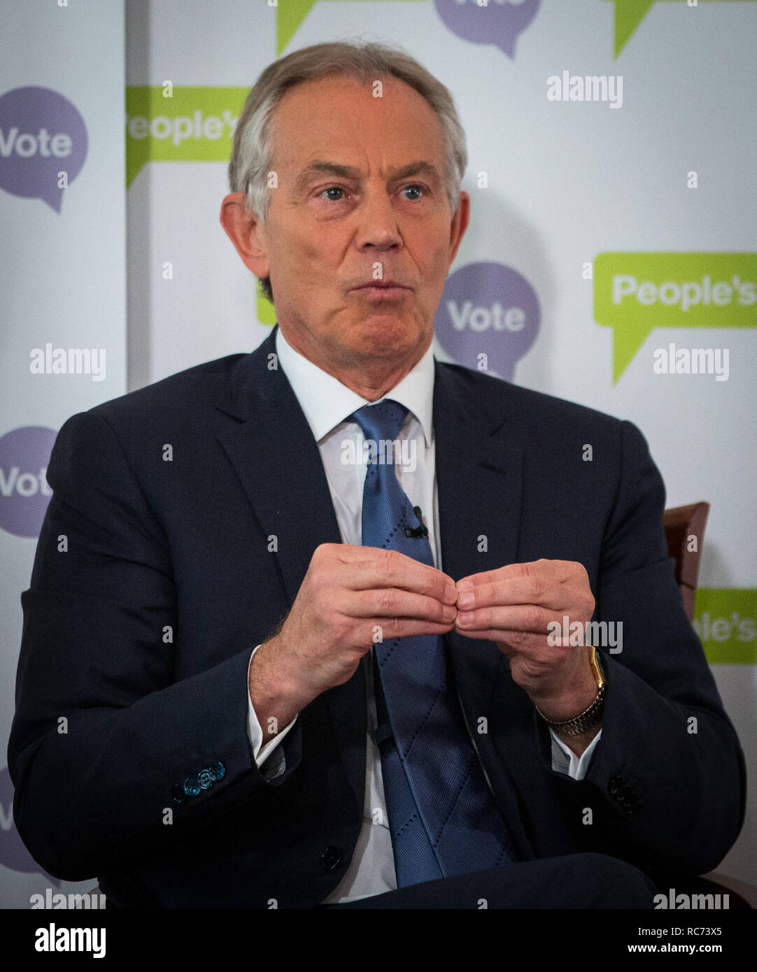 L'ancien Premier Ministre Tony Blair s'exprimant sur le Brexit chaos et son point de vue sur la meilleure voie à suivre pour le Royaume-Uni et l'Europe. Carlton House, Londres. Avec : Tony Blair Où : London, Royaume-Uni Quand : 14 Déc 2018 Crédit : Wheatley/WENN Banque D'Images