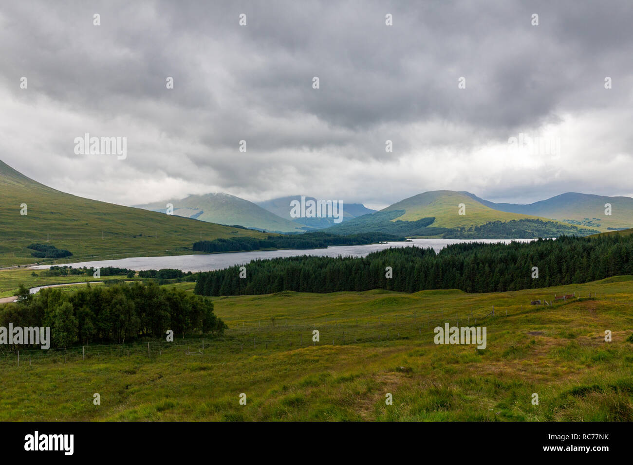 Paysage des highlands écossais à Loch Tulla en Ecosse, Royaume-Uni. Banque D'Images