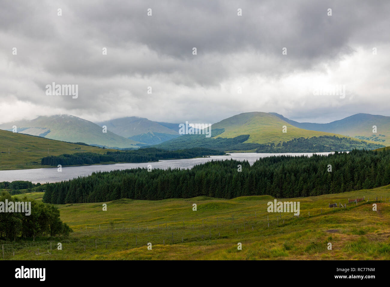 Paysage des highlands écossais à Loch Tulla en Ecosse, Royaume-Uni. Banque D'Images