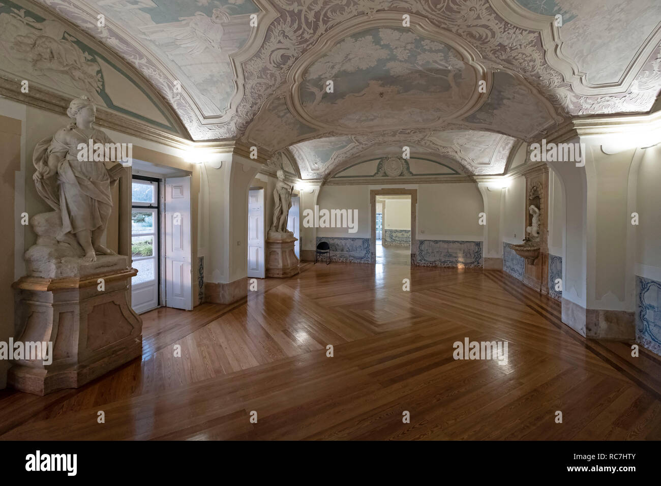 Restaurant de la place Marques de Pombal Palace - Palácio do Marquês de Pombal, Oeiras, Portugal, Europe Banque D'Images