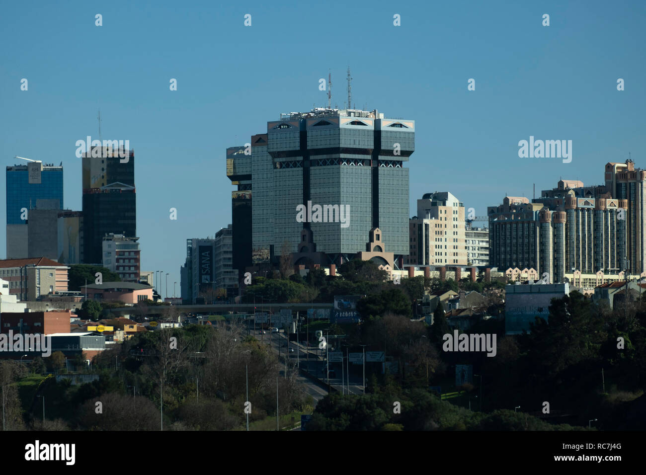 Tour d'Amoreiras Immeuble de Lisbonne, Portugal, Europe Banque D'Images