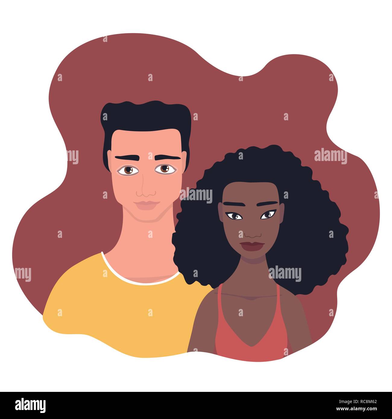 Raciale Multi mixed race couple heureux les gens aiment le concept de relation Illustration de Vecteur