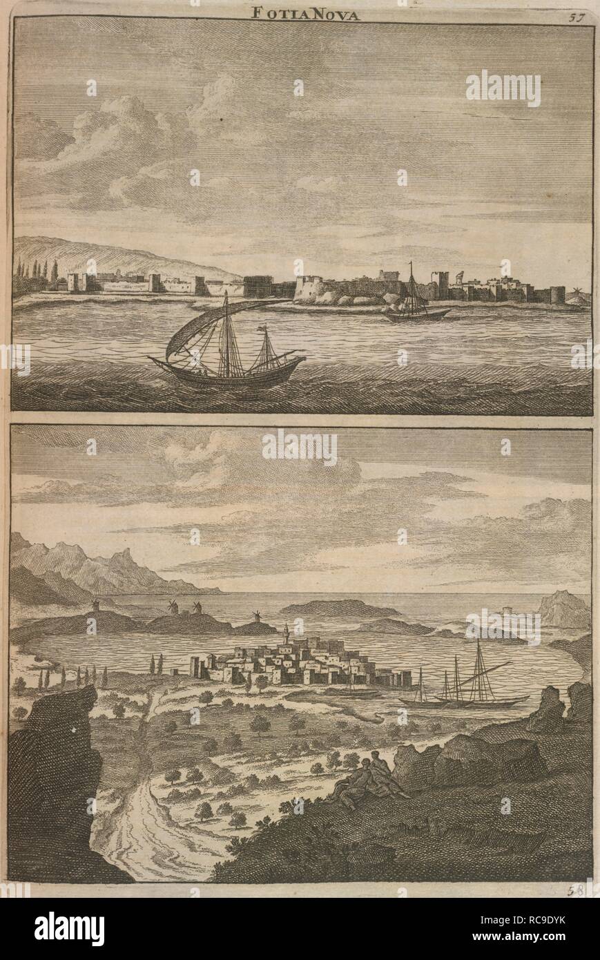 Des scènes nautiques. [Voyage au Levant, c'est Ã dire dans les principau. Paris, 1714. Source : 678.k.12, 166. Banque D'Images