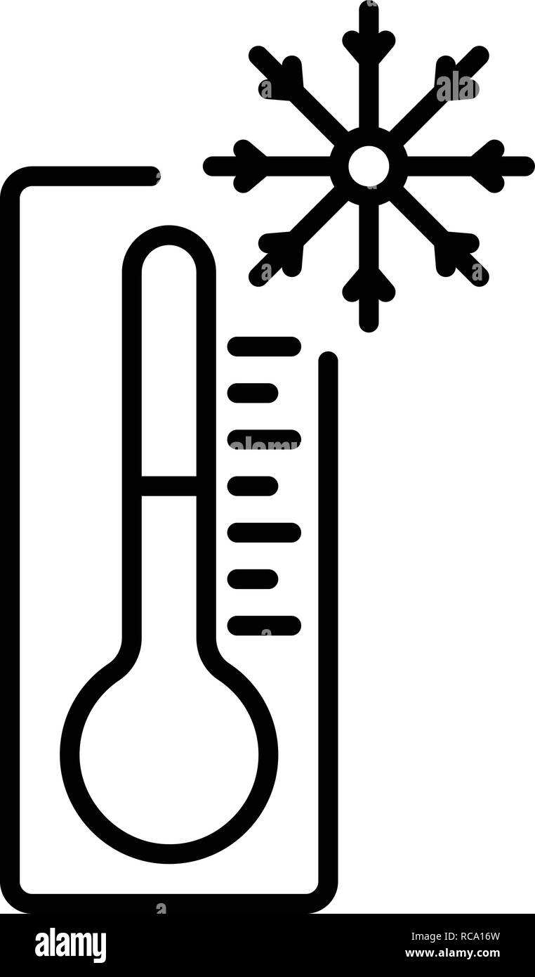 Thermomètre moins style du contour, icône Illustration de Vecteur