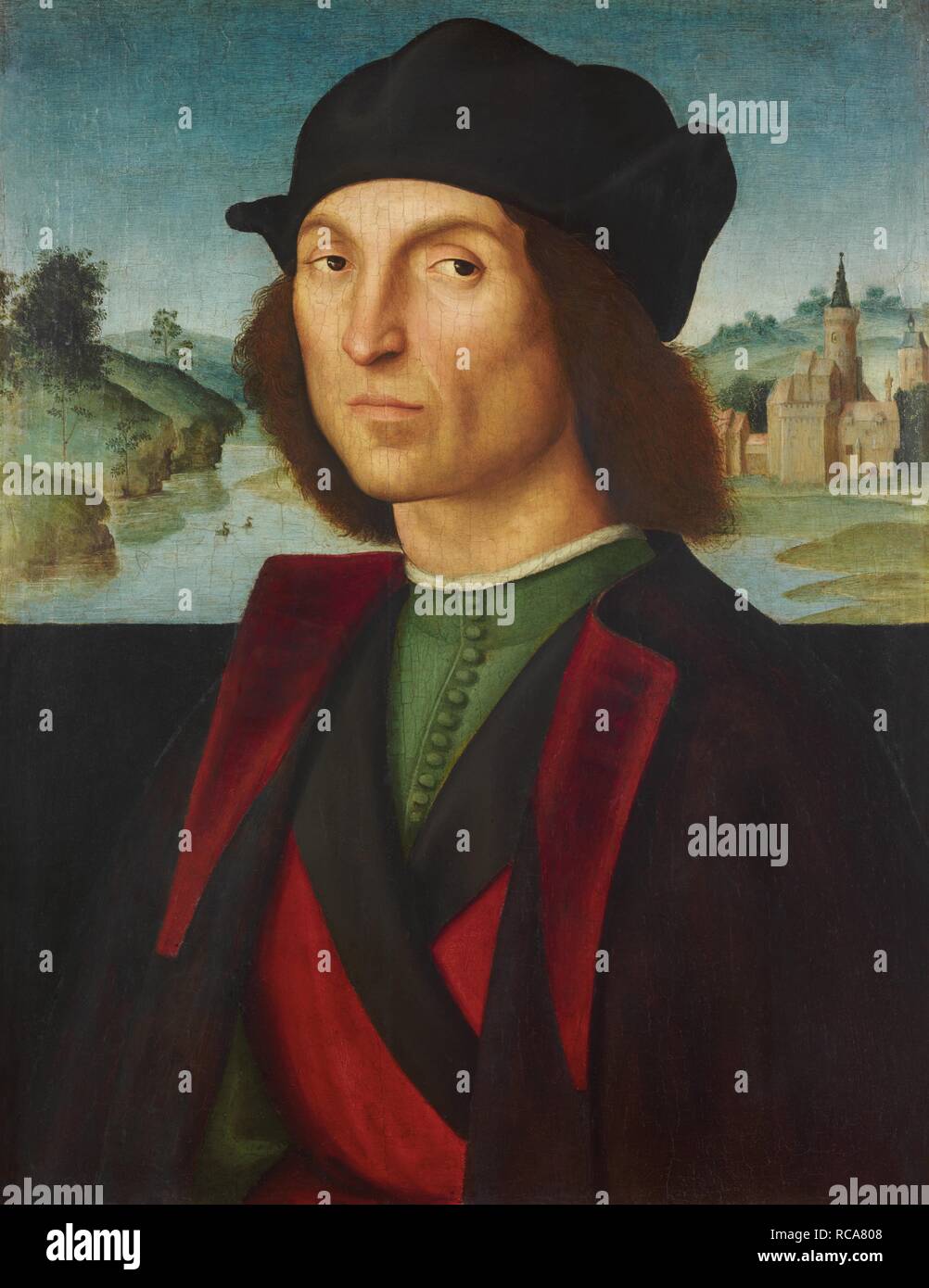 Portrait d'un homme. Musée : Musée du Liechtenstein. Auteur : Raphael (Raffaello Sanzio da Urbino). Banque D'Images