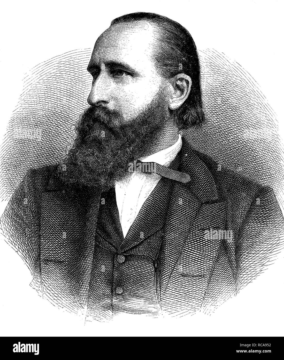 Alfred Edmund Brehm, zoologiste allemand 1829-1884, un écrivain, et la vie des animaux Brehm, gravure historique, vers 1870 Banque D'Images