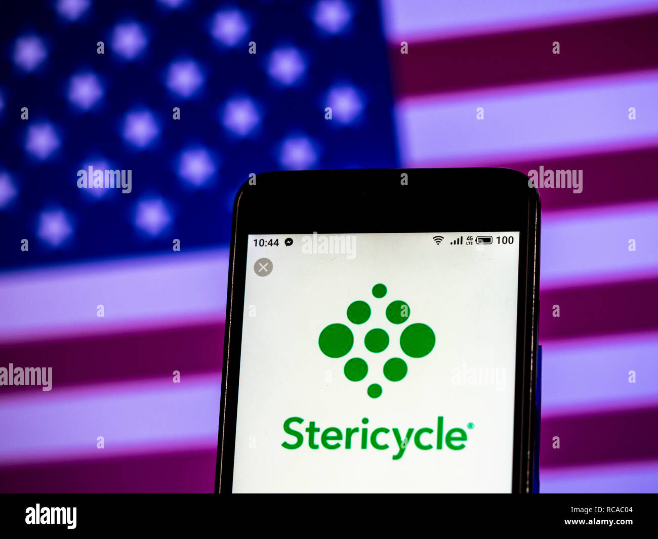 Stericycle logo de l'entreprise vu affichée sur téléphone intelligent. Banque D'Images
