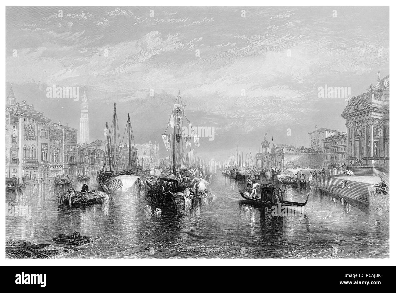 J.M.W Turner Le Grand Canal Venise gravé par R Brandard Banque D'Images