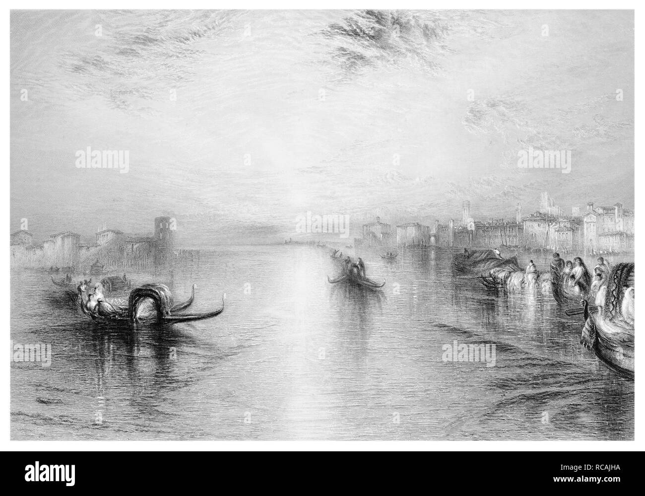 J.M.W Turner à Venise approche gravée par J.C. Armytage Banque D'Images