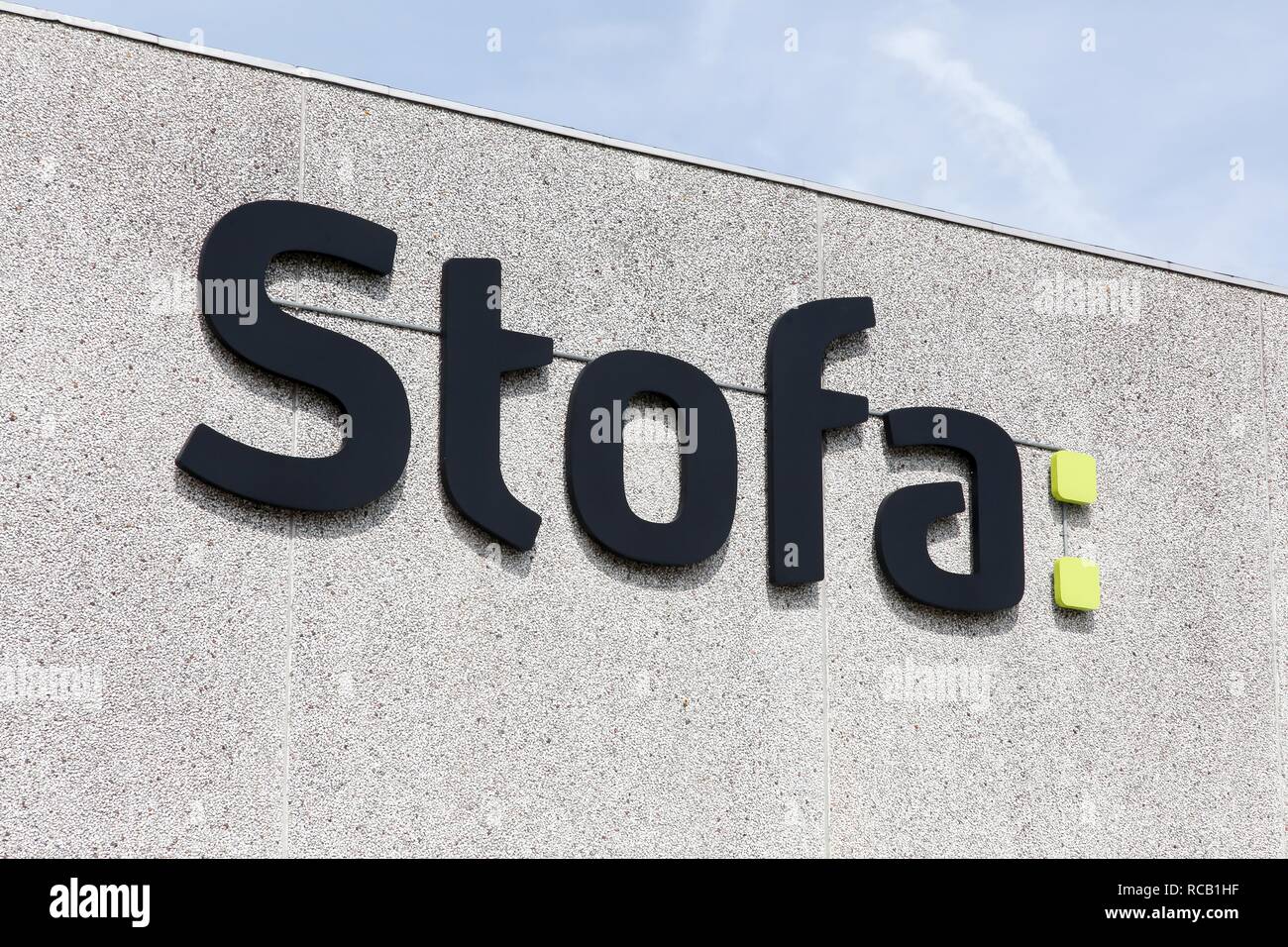 Horsens, Danemark - 22 mai 2016 : Stofa logo sur un panneau. Stofa est une société danoise de fournir la télévision par câble et internet Banque D'Images