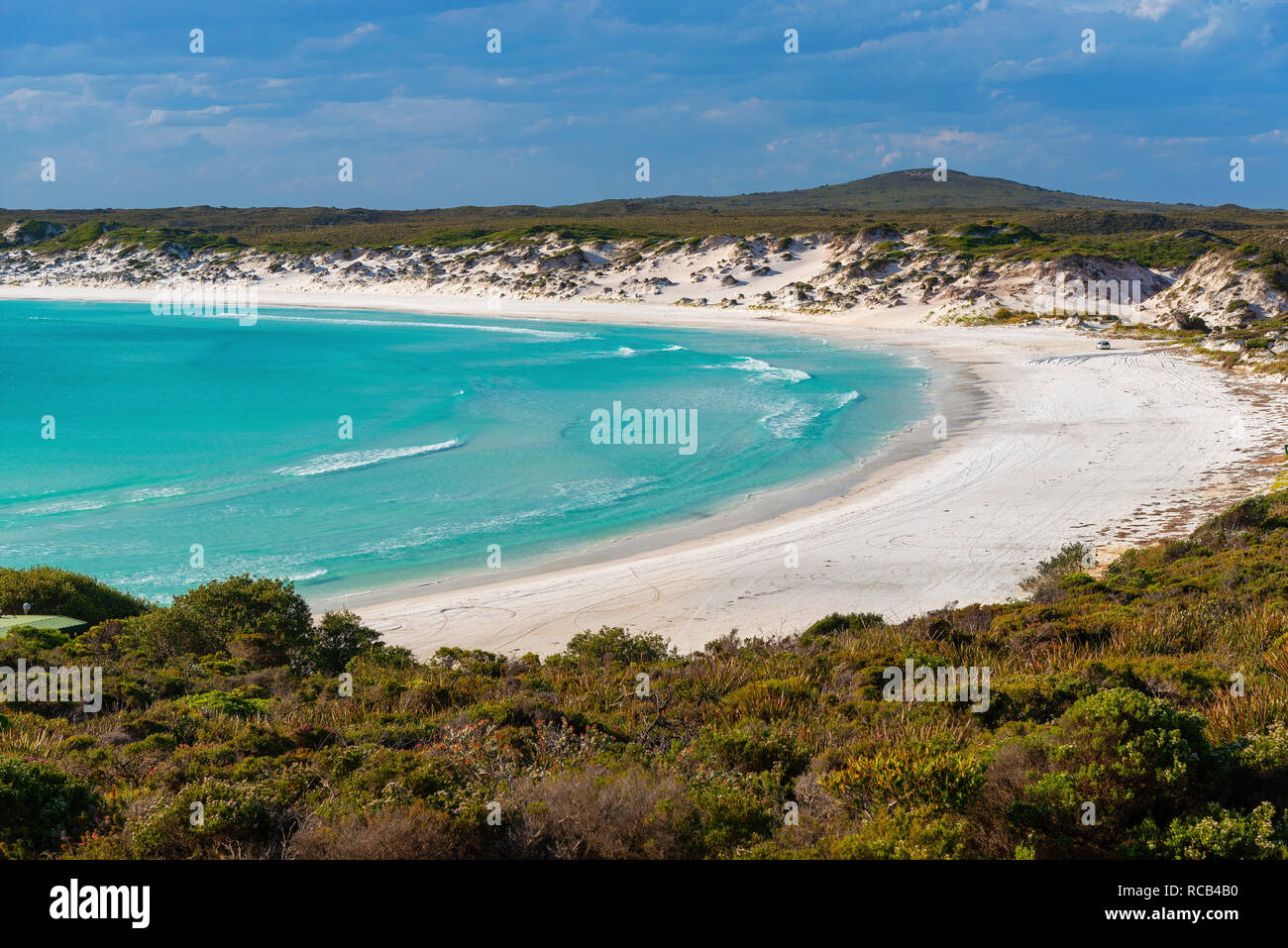 Panorama magnifique de Wharton Beach, l'une des plus belles plages de l'Australie, dans les zones rurales Cape Le Grand National Park, au sud ouest de l'Australie Banque D'Images