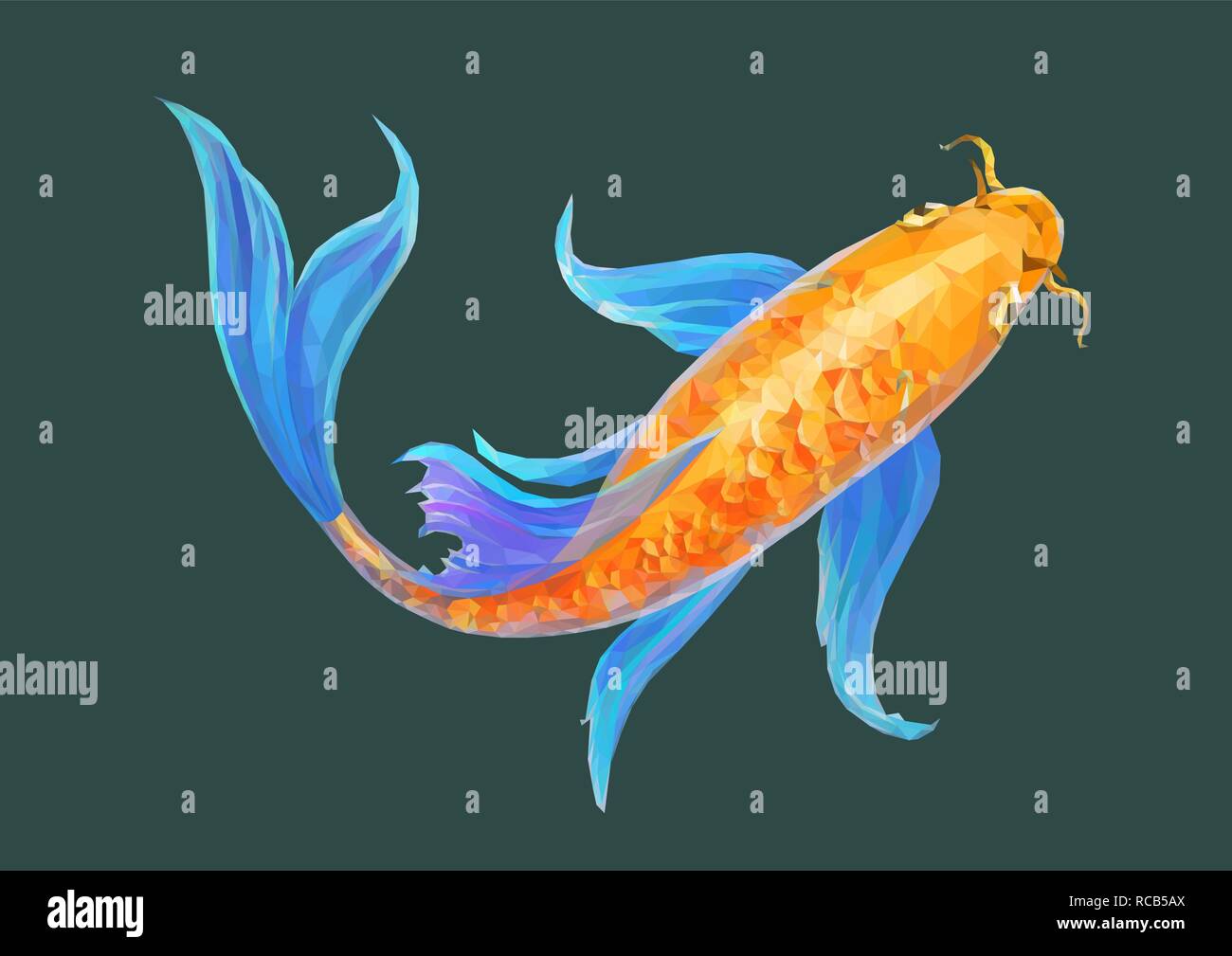 Koi Carp10 eps illustration fantaisie polygonale Illustration de Vecteur