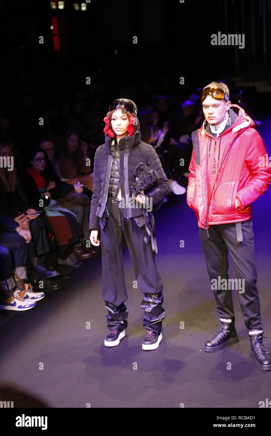 Berlin, Allemagne, 14 janvier 2019, Bogner Fashion Show à la Mercedes-Benz Fashion Week (MBFW) Automne / Hiver 2019 eWerk à Berlin à Berlin-Mitte. Credit : SAO frappé/Alamy Live News Banque D'Images