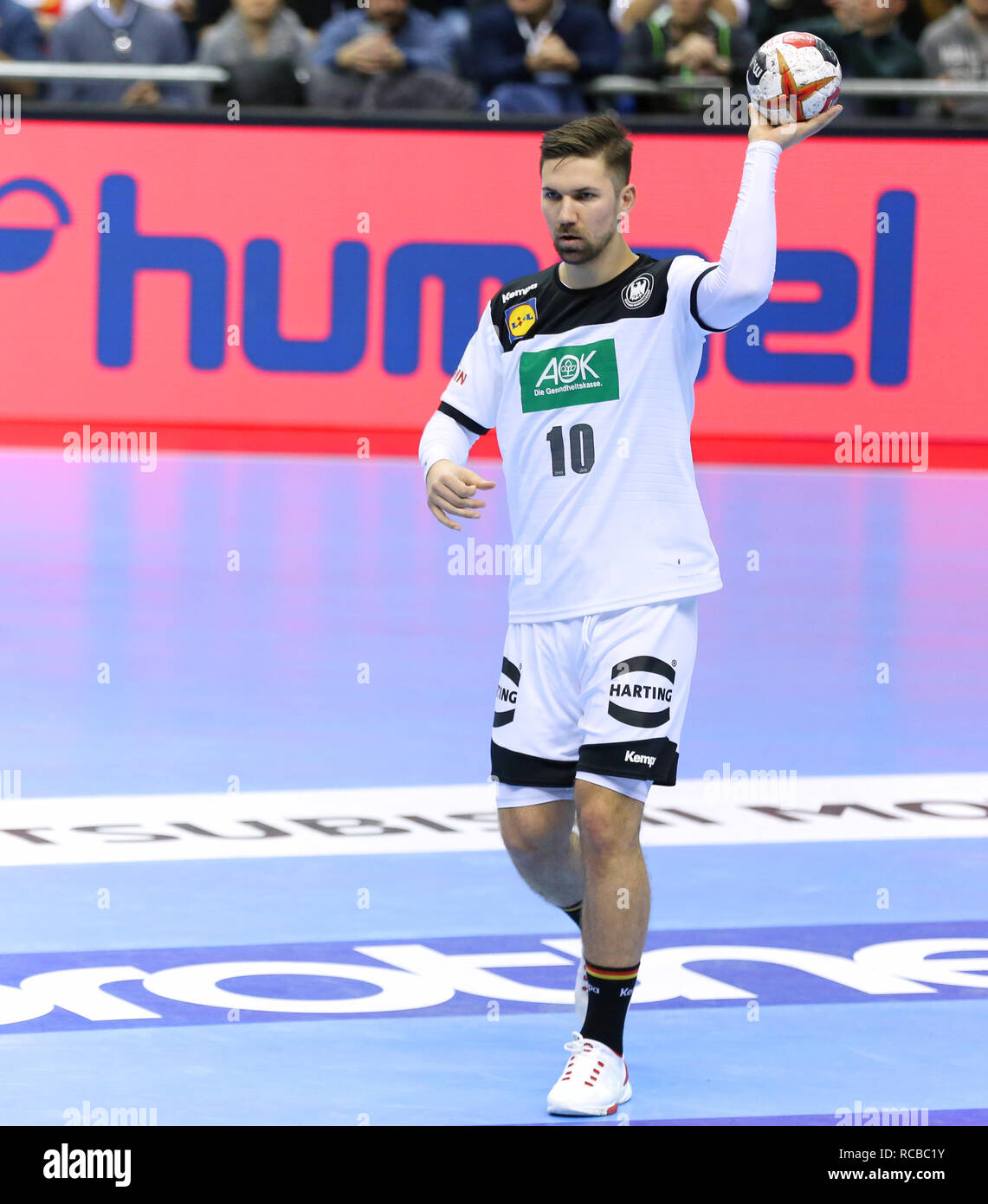 Berlin, Allemagne. 14 Jan, 2019. L'IHF Handball Championnat du monde masculin : Russie/Allemagne. Fabian Wiede Crédit pour l'Allemagne : Mickael Chavet/Alamy Live News Banque D'Images