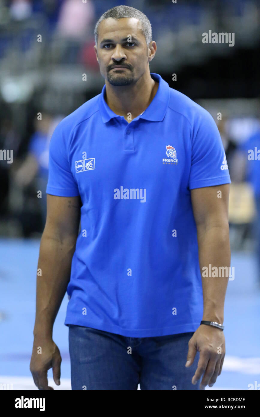 Berlin, Allemagne. 14 Jan, 2019. L'IHF Handball Championnat du monde masculin : France coach Didier Dinart quelques instants après la fin du match contre la Corée : Crédit Mickael Chavet/Alamy Live News Banque D'Images