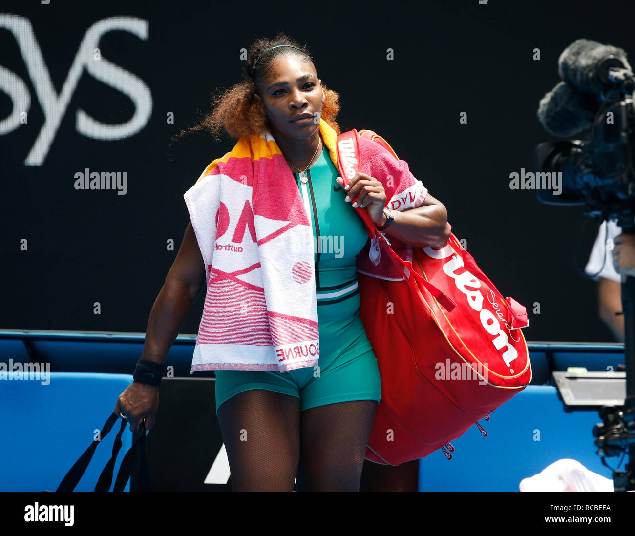 Melbourne Park, Melbourne, Australie. 15 Jan, 2019. Open de tennis d'Australie, jour 2, Serena Williams des USA : l'action de Crédit Plus Sport/Alamy Live News Banque D'Images