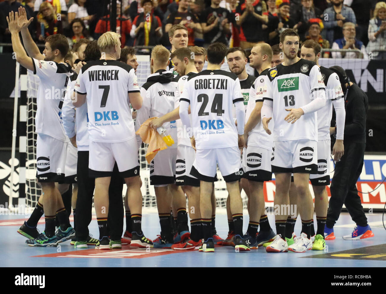 Berlin, Allemagne. 14 Jan, 2019. Au cours de l'Allemagne de l'équipe Championnat du monde masculin de l'IHF 2019 Groupe, un match de hand entre la Russie/Allemagne, le 14 janvier 2019 à Mercedes-Benz Arena de Berlin, Allemagne - Photo Laurent Lairys/DPPI Crédit : Laurent Locevaphotos Lairys/agence/Alamy Live News Banque D'Images