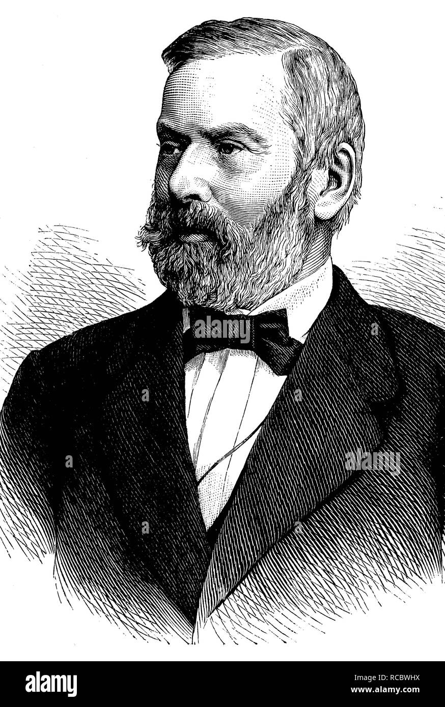 Wilhelm Wattenbach, 1819 - 1897, un historien allemand et paléographe, gravure historique, vers 1889 Banque D'Images