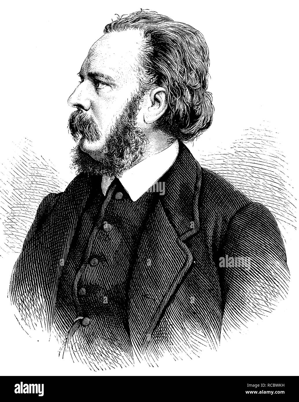 Gustav Richter, également connu sous le nom de Gustave Richter, 1838 - 1904, un philologue et historien allemand, gravure historique Banque D'Images