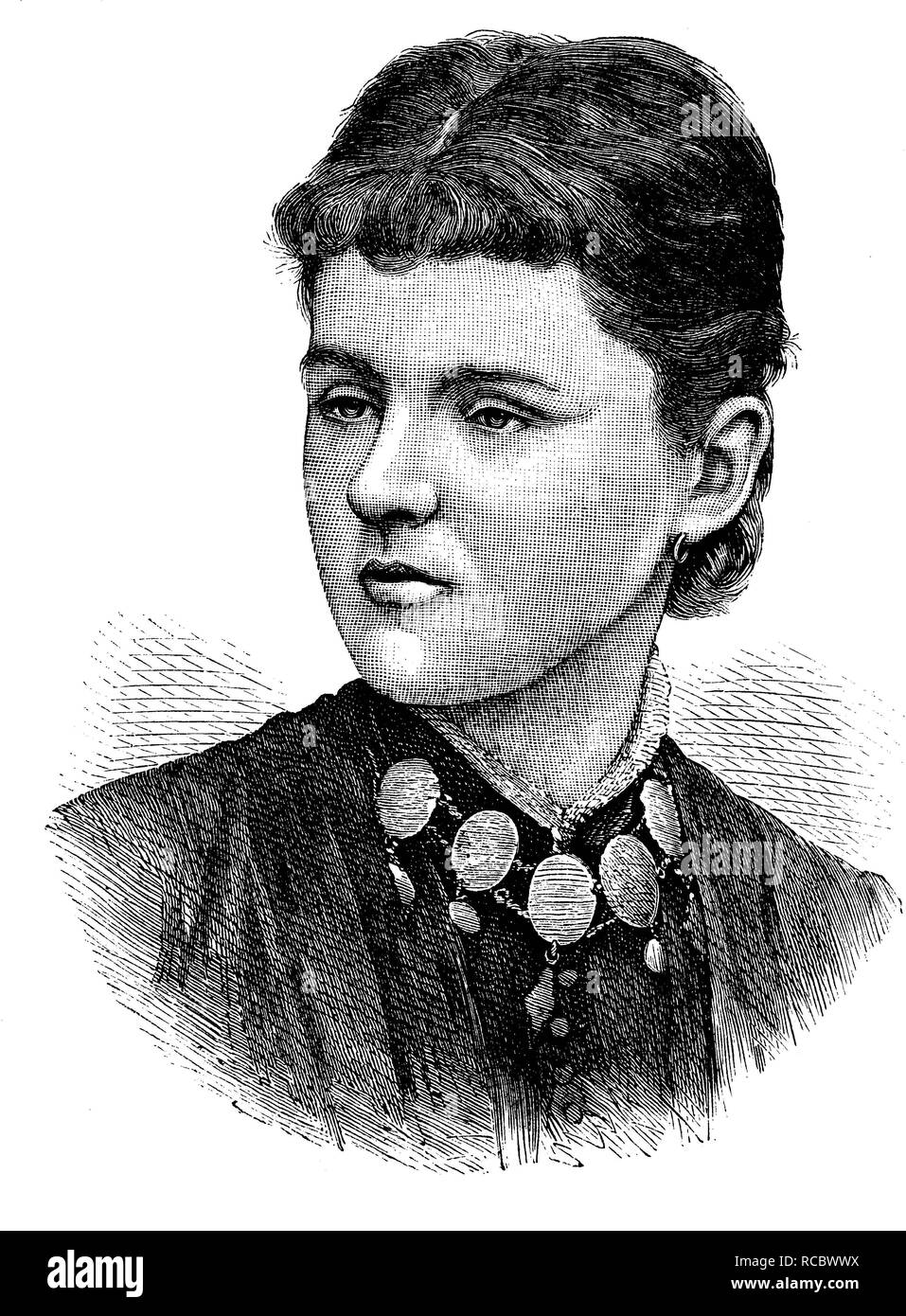 La princesse Hélène, duchesse d'Albany, portrait, gravure historique, 1888 Banque D'Images