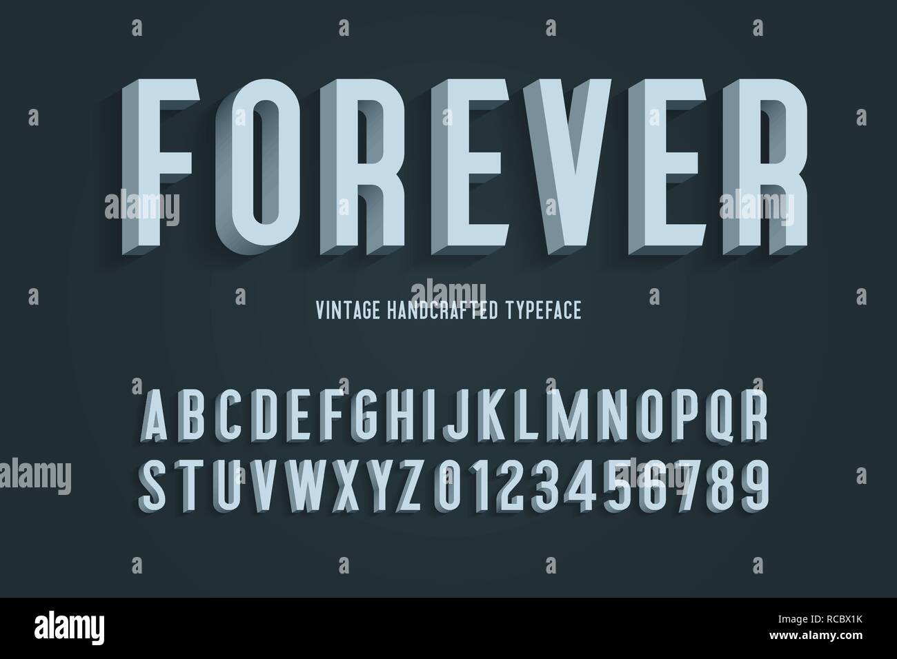 3d à la main vintage forever alphabet. vector illustration Illustration de Vecteur