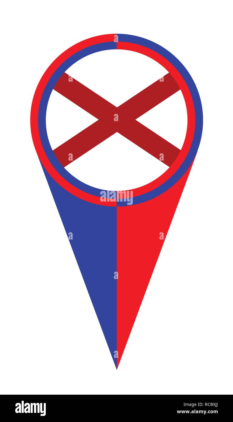 Rouge Blanc et bleu Alabama pointeur de carte emplacement de l'icône marqueur drapeau pin Illustration de Vecteur
