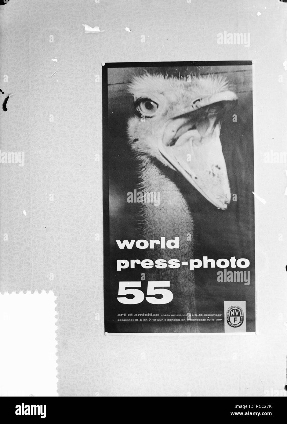 Persfototentoonstelling Affiche Internationaal Amsterdam (World Press Photo 1955 Bestanddeelnr, 907-4539. Banque D'Images