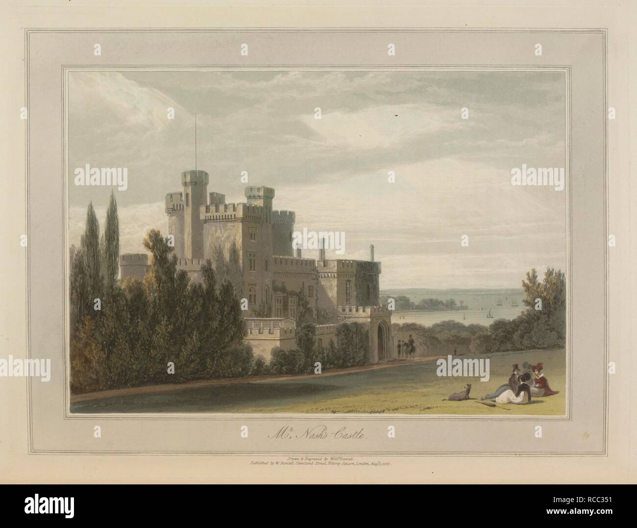 M. Nash, paysages côtiers Château autour de la Grande-Bretagne. A Voyage round Grande-bretagne entrepris à l'été de l'année 1813. Avec une série de vues d'illustration de la nature et les principales caractéristiques de la côte, dessiné et gravé par William Daniell. Longman : Londres, 1814-25. Source : G. plaque7046 251. Langue : Anglais. Auteur : DANIELL, WILLIAM. AYTON, RICHARD. Banque D'Images