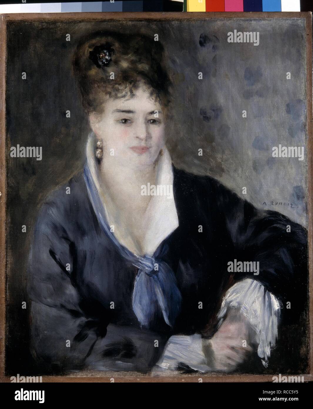 Dame en noir. Musée : Etat de l'Ermitage, Saint-Pétersbourg. Auteur : Renoir, Pierre-Auguste. Banque D'Images