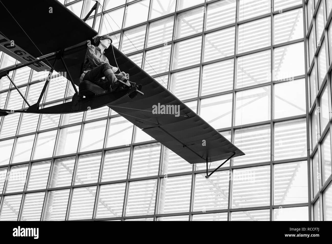 Musée de l'aviation Boeing galerie de plans historiques avions Planeur Banque D'Images