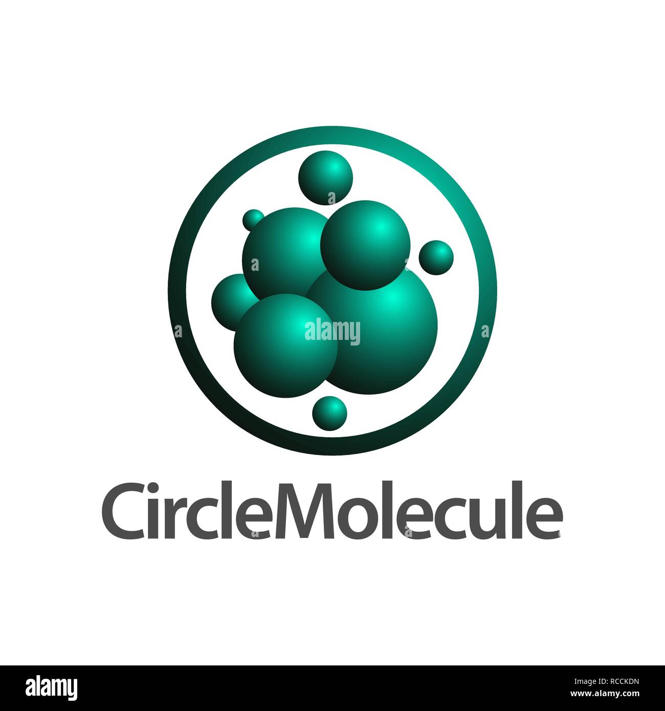 Molécule cercle concept design de logo. Modèle de graphique vectoriel de l'élément symbole Illustration de Vecteur