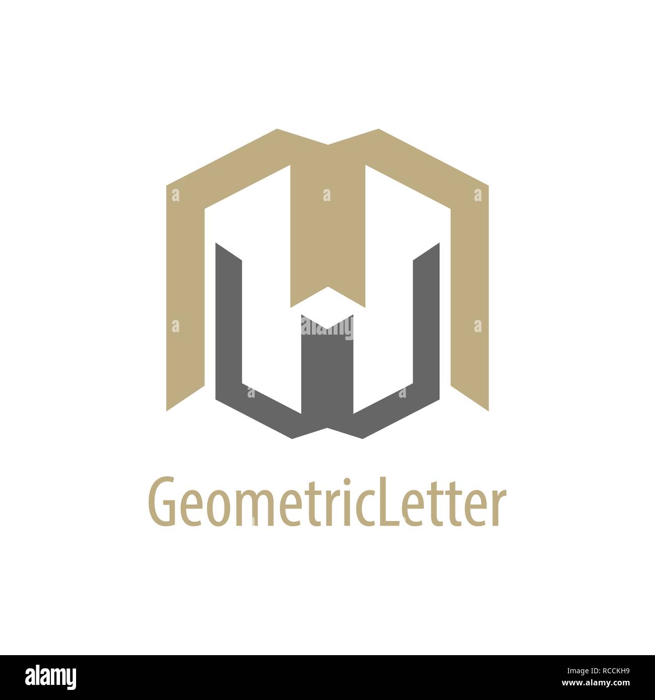 Lettre initiale géométrique MW logo WM concept design. Modèle de graphique vectoriel de l'élément symbole Illustration de Vecteur