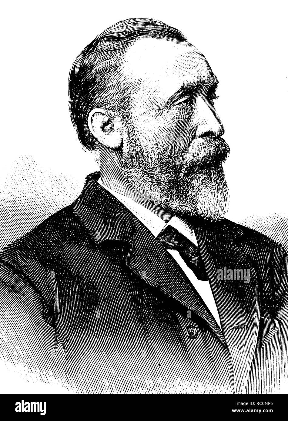 Ernst Heinrich VON STEPHAN, Stephan depuis 1885, 1831 - 1897, historique de la gravure sur bois, vers 1897 Banque D'Images
