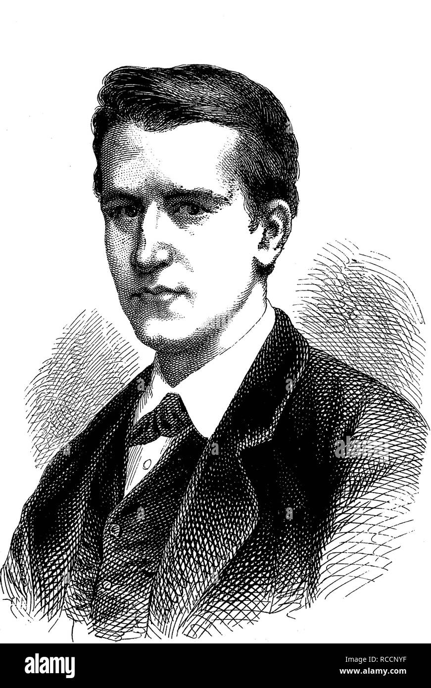 Thomas Alva Edison, 1847 - 1931, l'inventeur et entrepreneur américain, historique de la gravure sur bois, vers 1888 Banque D'Images