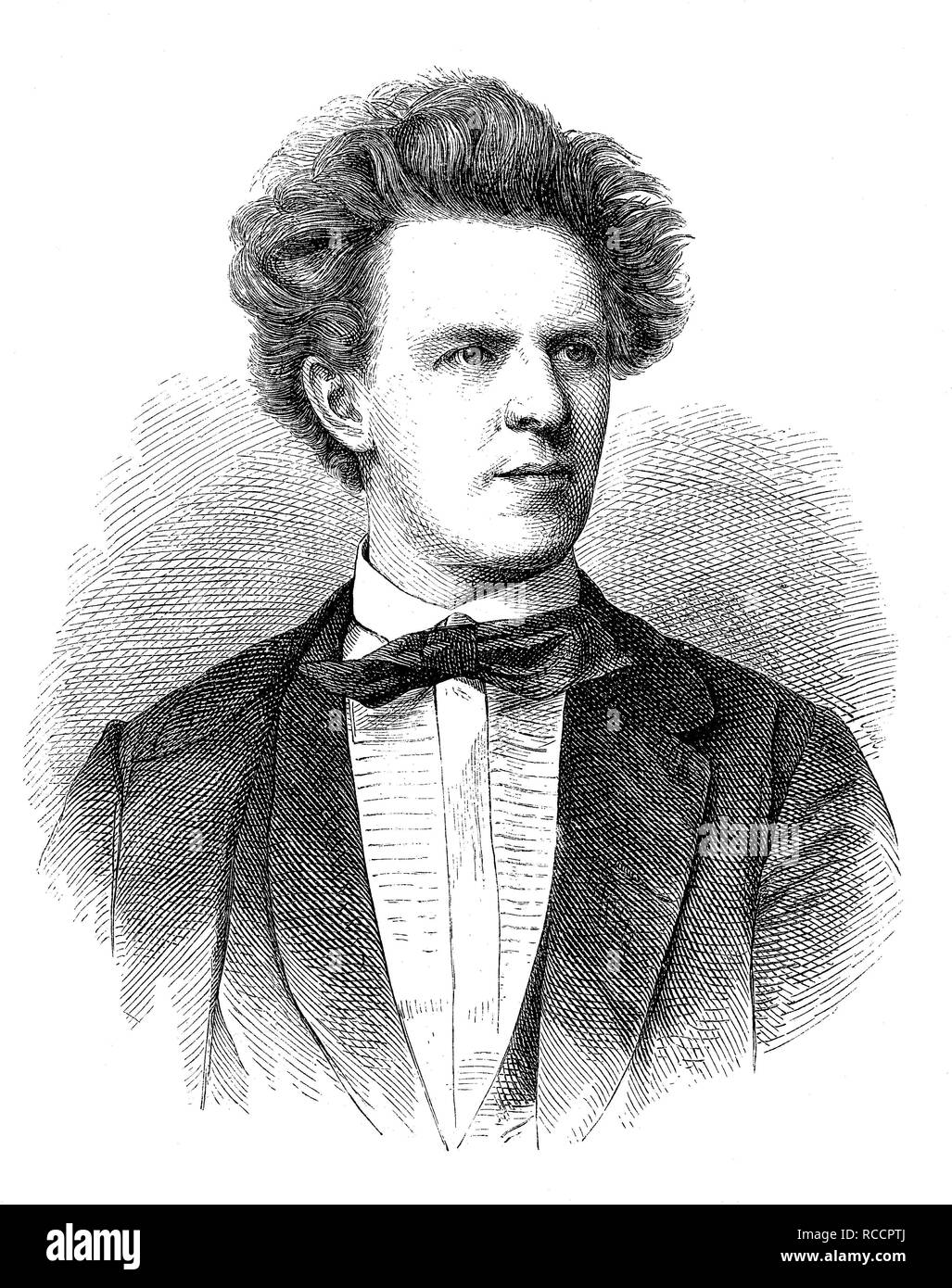 Joseph Lewinsky, 1835 - 1907, un acteur autrichien, historique gravure sur bois, vers 1870 Banque D'Images