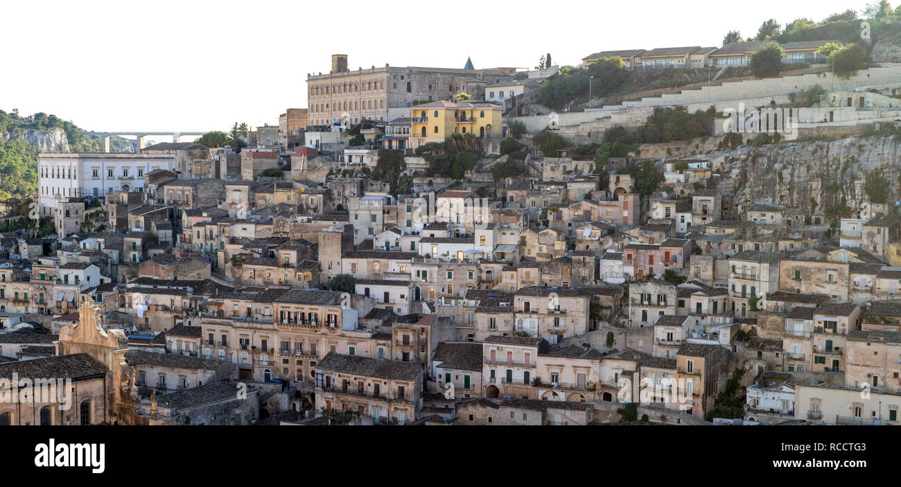 Vue de la ville de Modica, Sicile, Italie Banque D'Images