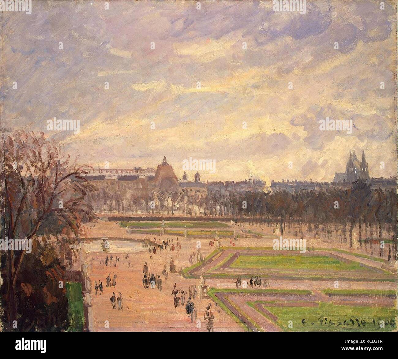 Les jardins des Tuileries. Musée : Etat de l'Ermitage, Saint-Pétersbourg. Auteur : PISSARRO, Camille. Banque D'Images