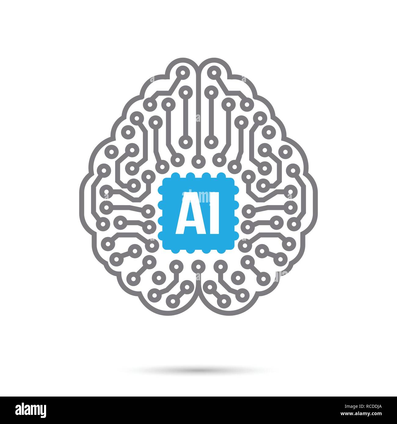 La technologie d'intelligence artificielle ia cerveau circuit'icône Symbole Élément design vector illustration eps10 Illustration de Vecteur