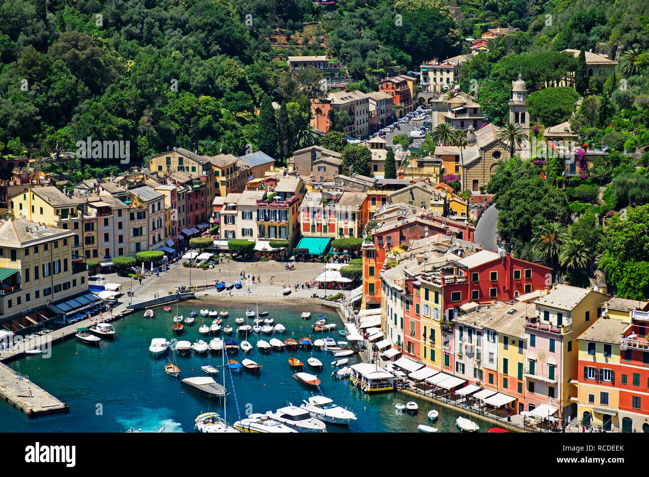 Port de plaisance port bateaux d'été, Portofino, Gênes, ligurie, italie Banque D'Images