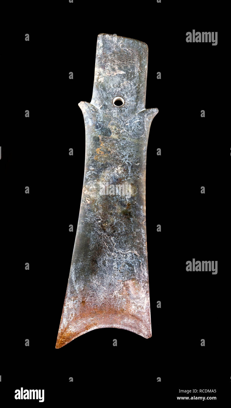 Jade Chinois anciens couteaux Kuei réalisés dans la dynastie Zhou autour de 300 av. Banque D'Images