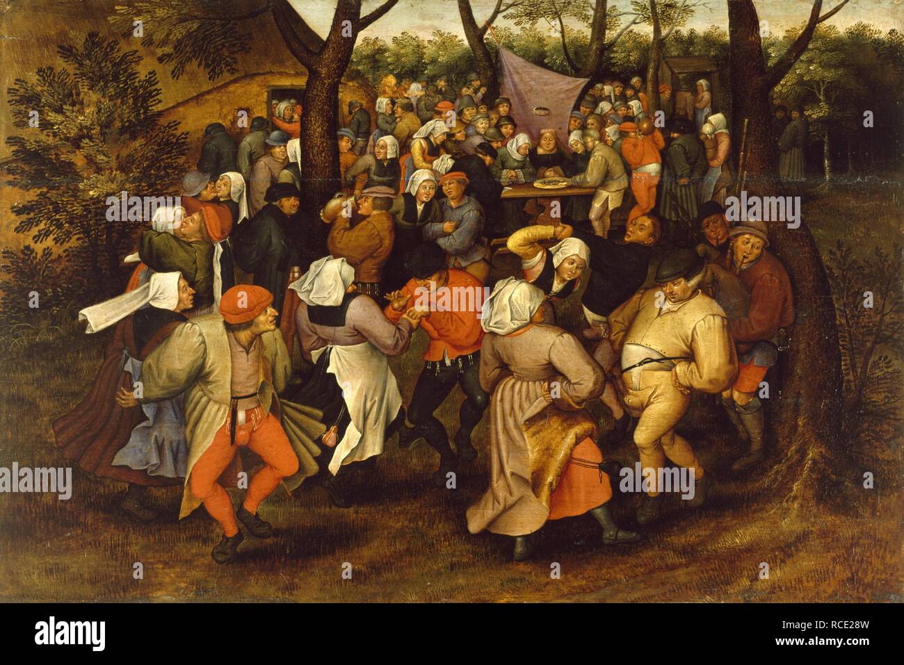 Danse de mariage paysan. Musée : Walters Art Museum, Baltimore. Auteur : Pieter Brueghel, le plus jeune. Banque D'Images