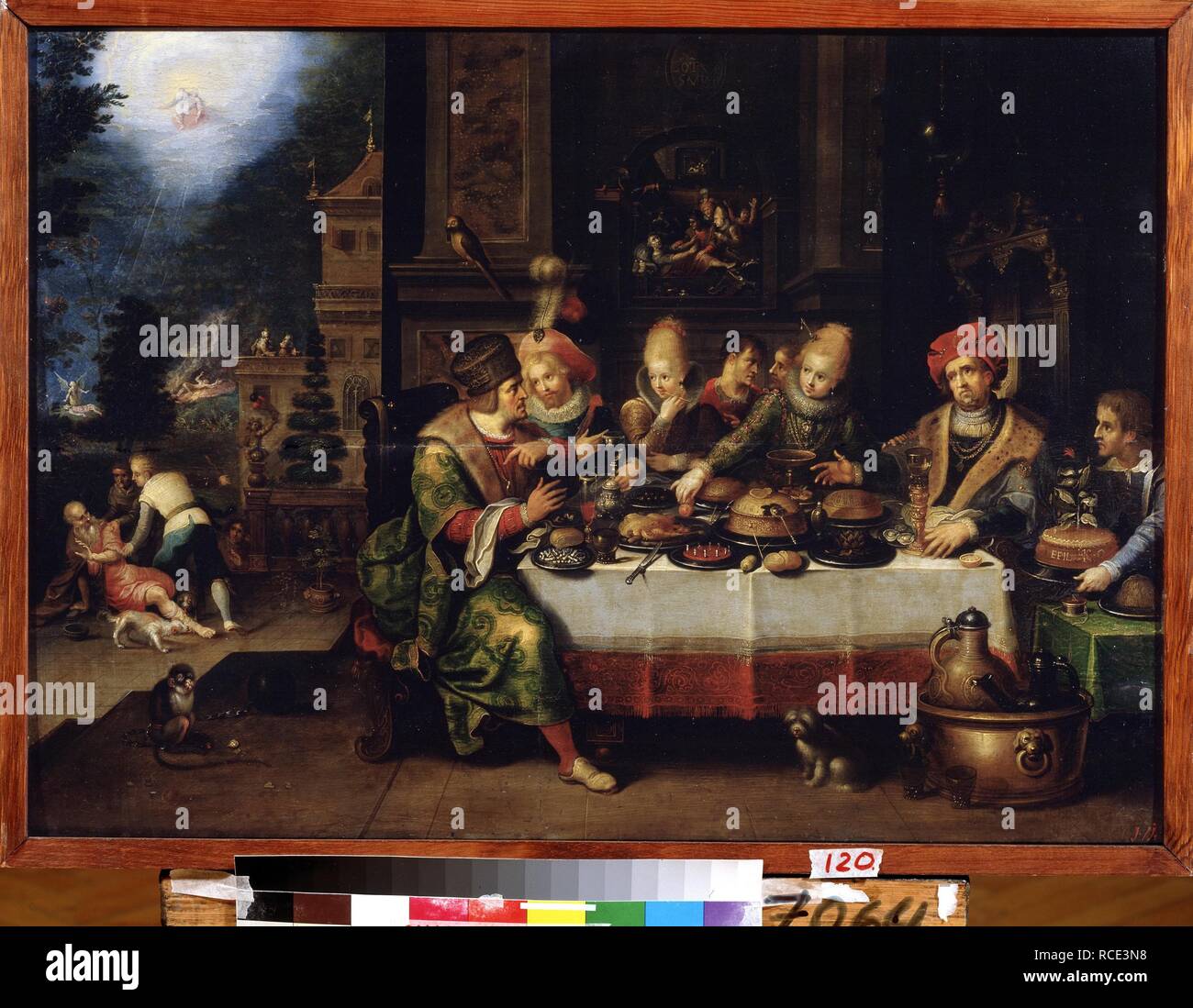 La parabole de l'homme riche et le pauvre Lazare. Musée : Musée d'art de l'État, Ekaterinbourg. Auteur : Francken, Frans, le plus jeune. Banque D'Images