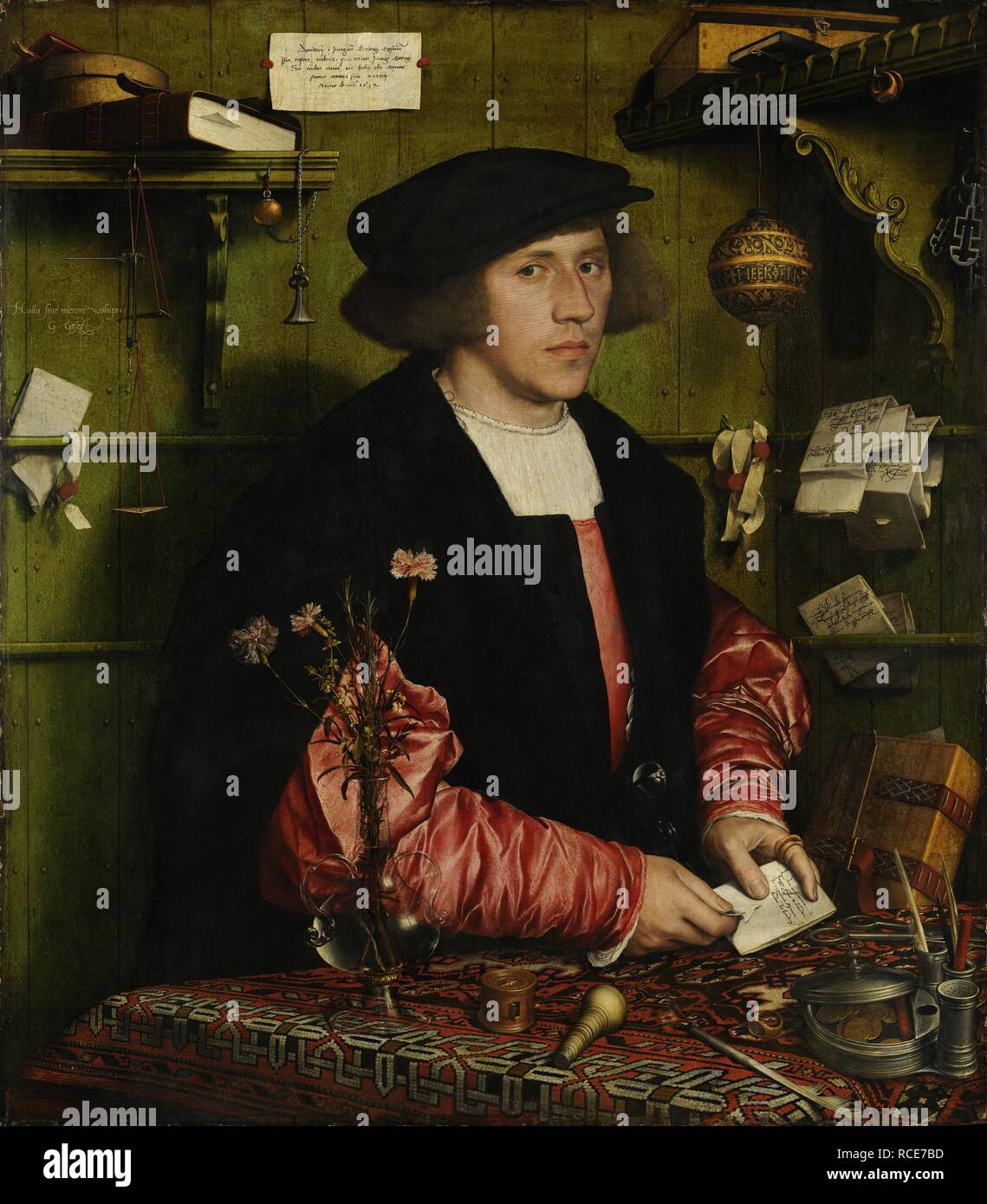 Le marchand Georg Gisze. Musée Staatliche Museen, Berlin :. Auteur : Holbein, Hans, le plus jeune. Banque D'Images